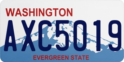 WA license plate AXC5019