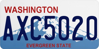 WA license plate AXC5020