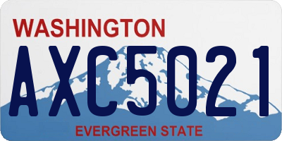 WA license plate AXC5021