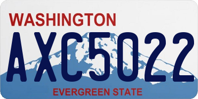 WA license plate AXC5022