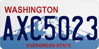 WA license plate AXC5023