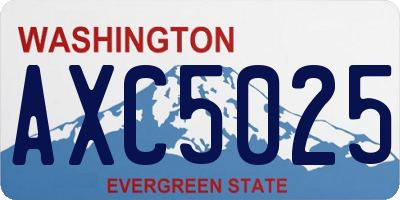 WA license plate AXC5025