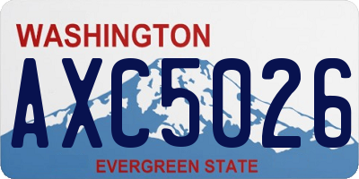 WA license plate AXC5026