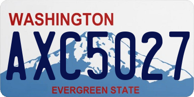 WA license plate AXC5027
