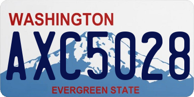 WA license plate AXC5028