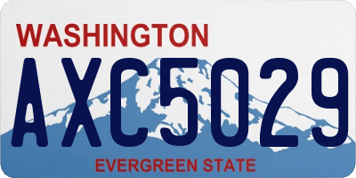 WA license plate AXC5029