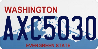 WA license plate AXC5030
