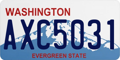 WA license plate AXC5031