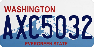 WA license plate AXC5032