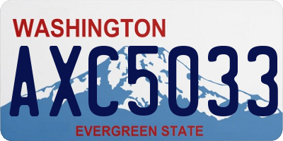 WA license plate AXC5033