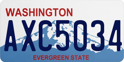WA license plate AXC5034