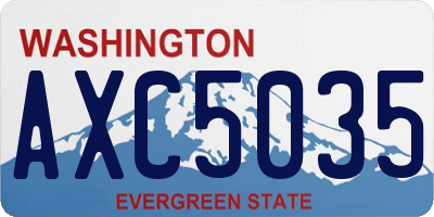 WA license plate AXC5035