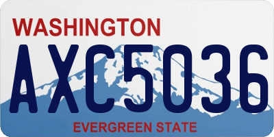 WA license plate AXC5036