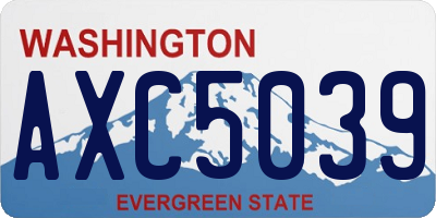 WA license plate AXC5039