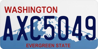 WA license plate AXC5049
