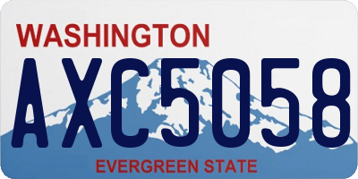 WA license plate AXC5058