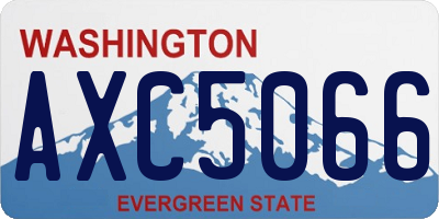 WA license plate AXC5066