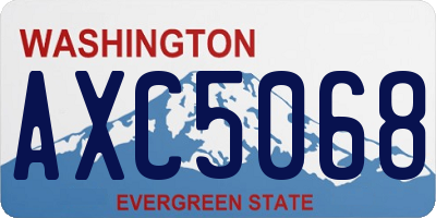 WA license plate AXC5068