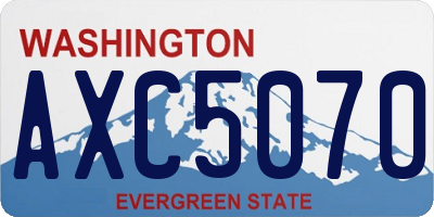 WA license plate AXC5070