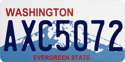 WA license plate AXC5072