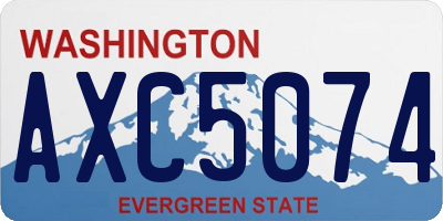 WA license plate AXC5074
