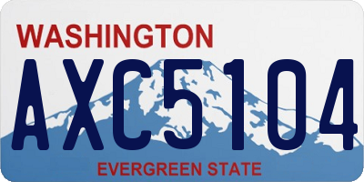 WA license plate AXC5104