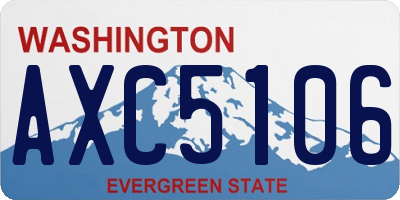 WA license plate AXC5106