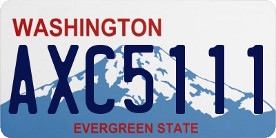 WA license plate AXC5111