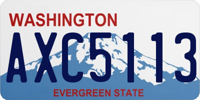 WA license plate AXC5113