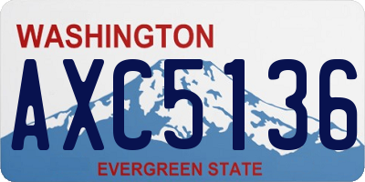 WA license plate AXC5136