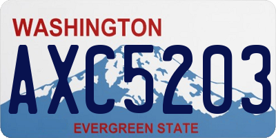 WA license plate AXC5203