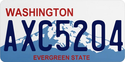 WA license plate AXC5204