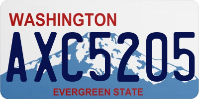 WA license plate AXC5205