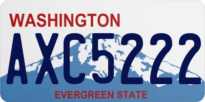 WA license plate AXC5222