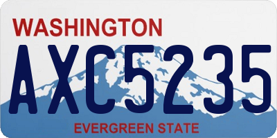 WA license plate AXC5235