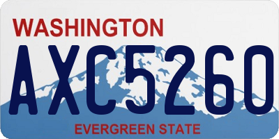 WA license plate AXC5260