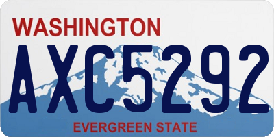 WA license plate AXC5292