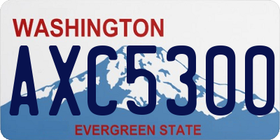 WA license plate AXC5300