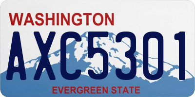 WA license plate AXC5301