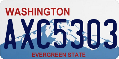 WA license plate AXC5303
