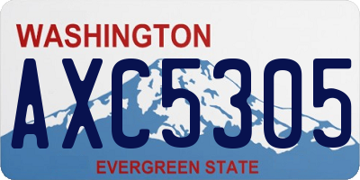 WA license plate AXC5305