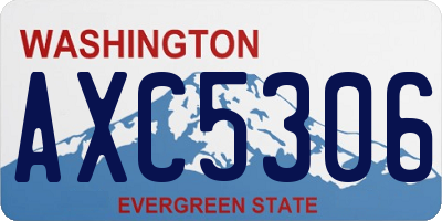 WA license plate AXC5306