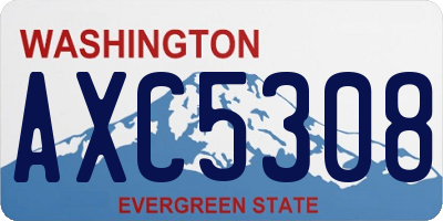 WA license plate AXC5308