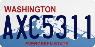 WA license plate AXC5311