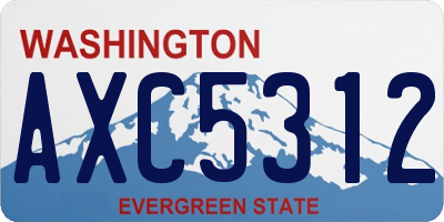 WA license plate AXC5312
