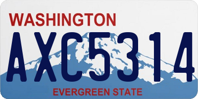 WA license plate AXC5314