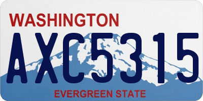 WA license plate AXC5315