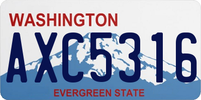 WA license plate AXC5316