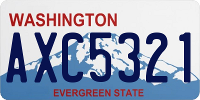 WA license plate AXC5321