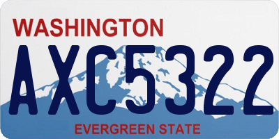 WA license plate AXC5322
